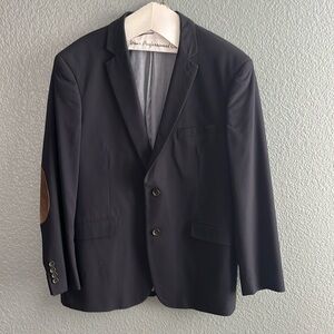Men's Black Blazer with Elbow Patches